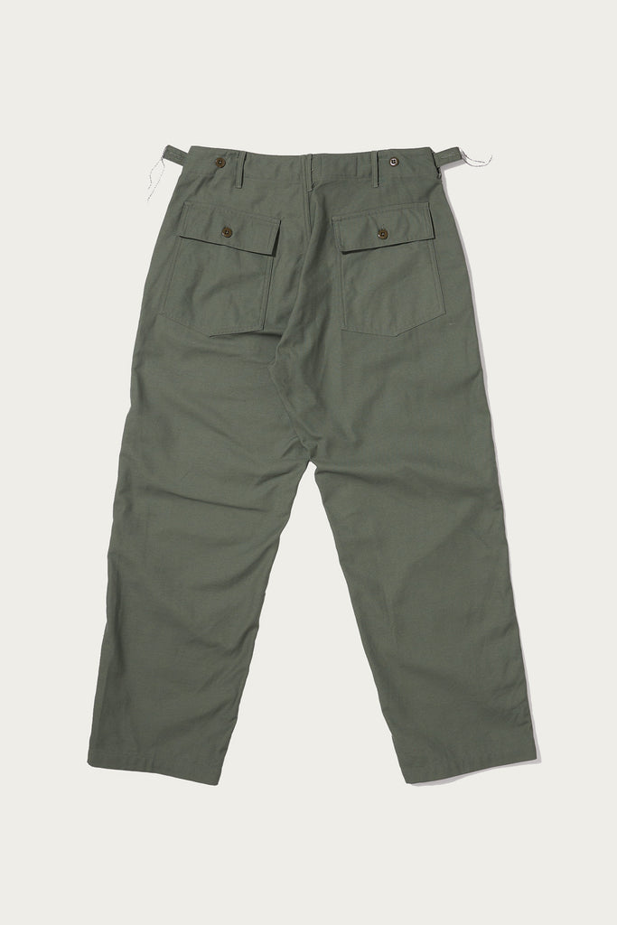 Engineered Garments Workaday - Fatigue Pant - Olive Cotton Reversed Sateen - Canoe Club