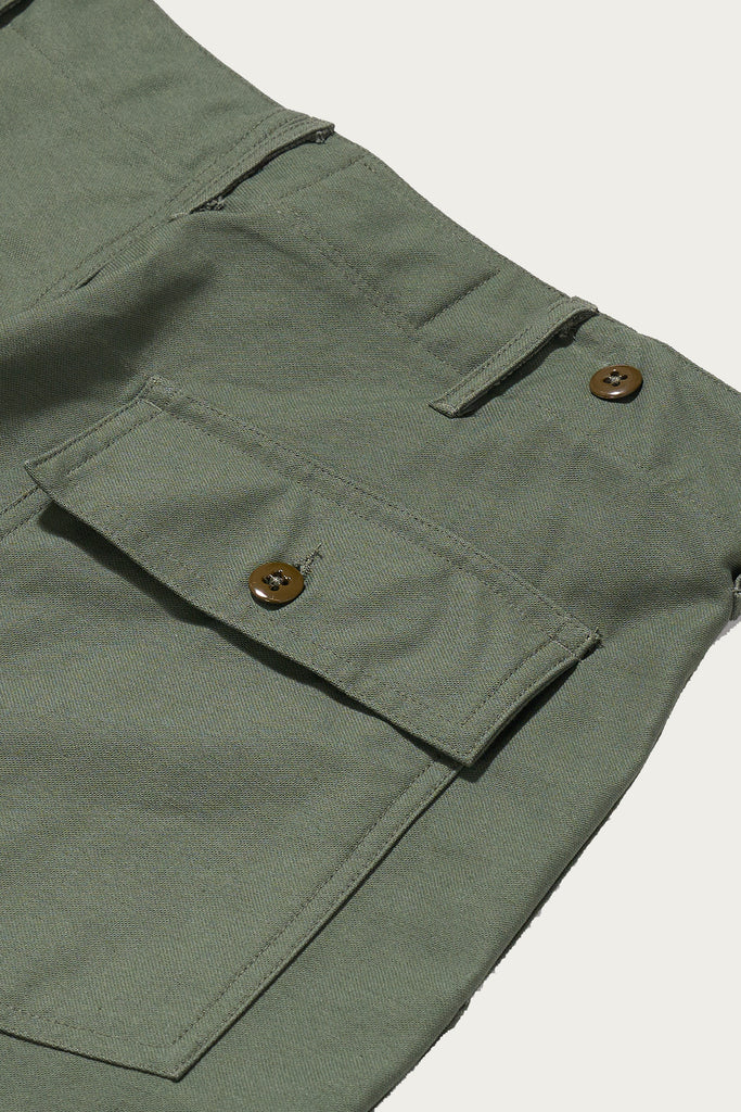 Engineered Garments Workaday - Fatigue Pant - Olive Cotton Reversed Sateen - Canoe Club