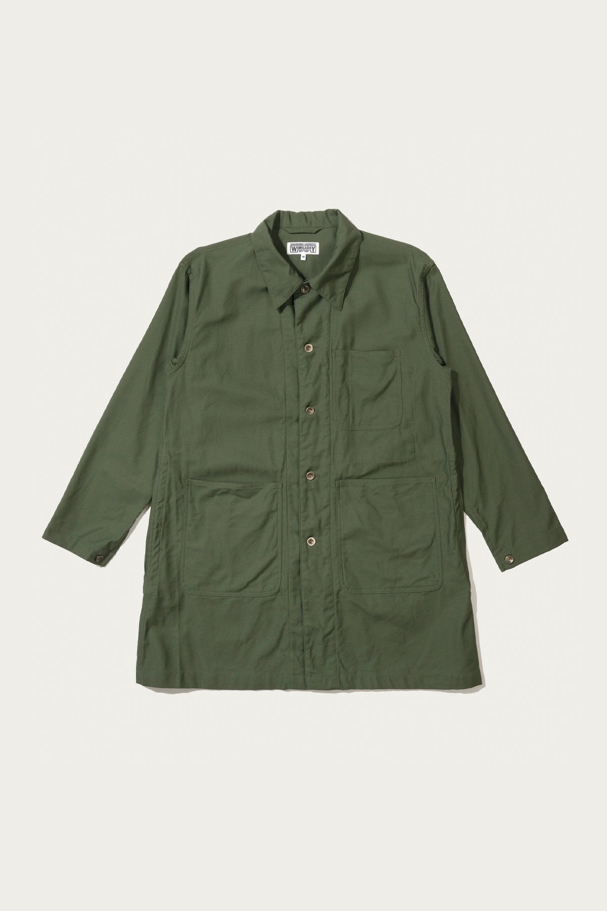 Engineered Garments Workaday Shop Coat | Olive Cotton Reversed