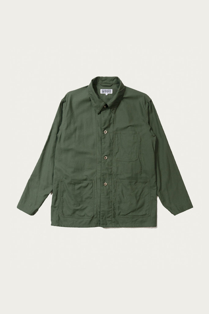 Engineered Garments Workaday - Utility Jacket - Olive Cotton Reversed Sateen - Canoe Club