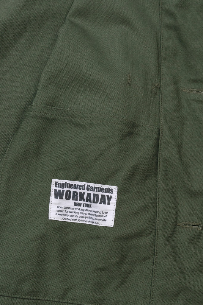 Engineered Garments Workaday - Utility Jacket - Olive Cotton Reversed Sateen - Canoe Club