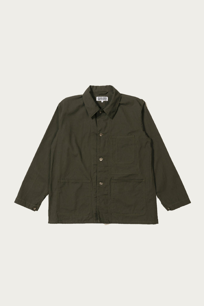 Engineered Garments Workaday - Utility Jacket - Olive Heavyweight Cotton Ripstop - Canoe Club