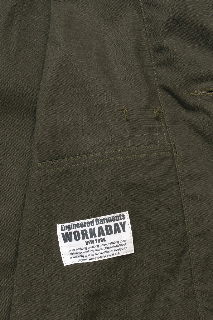 Engineered Garments Workaday - Utility Jacket - Olive Heavyweight Cotton Ripstop - Canoe Club