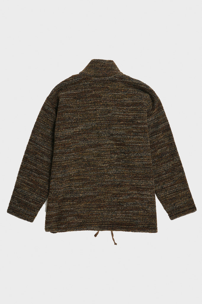 Engineered Garments - Zip Mock Neck - Brown Poly Wool Melange Knit - Canoe Club