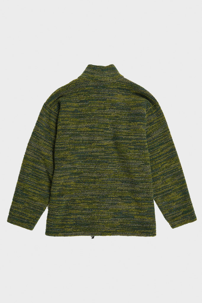 Engineered Garments - Zip Mock Neck - Green Poly Wool Melange Knit - Canoe Club