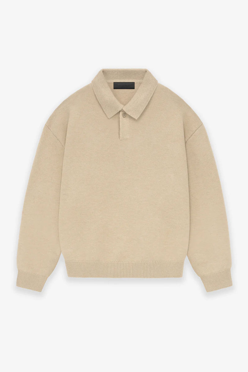 Fear of God Essentials Knit LS Polo Plum