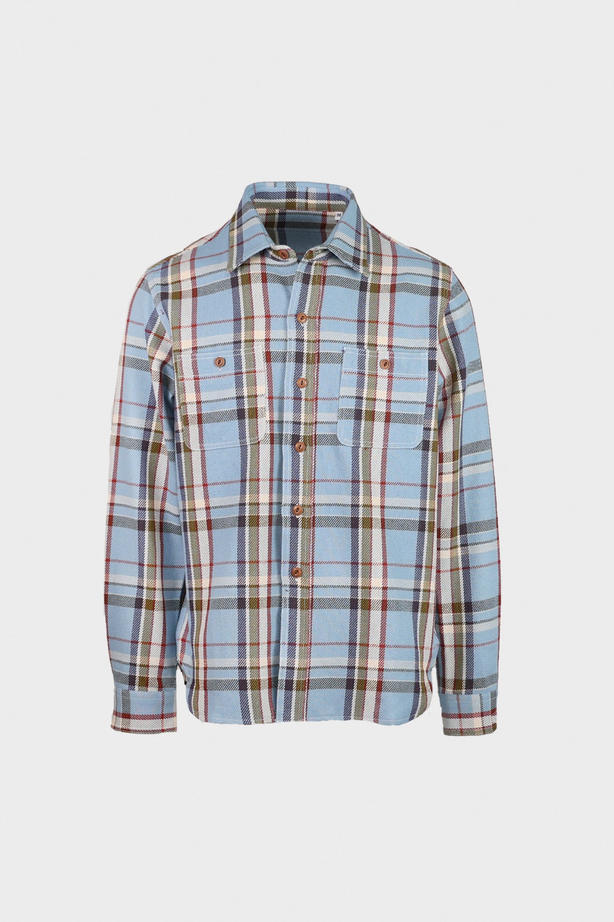 Fortela - Check Patch Pocket Work Shirt - Sky - Canoe Club