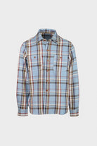 Fortela - Check Patch Pocket Work Shirt - Sky - Canoe Club