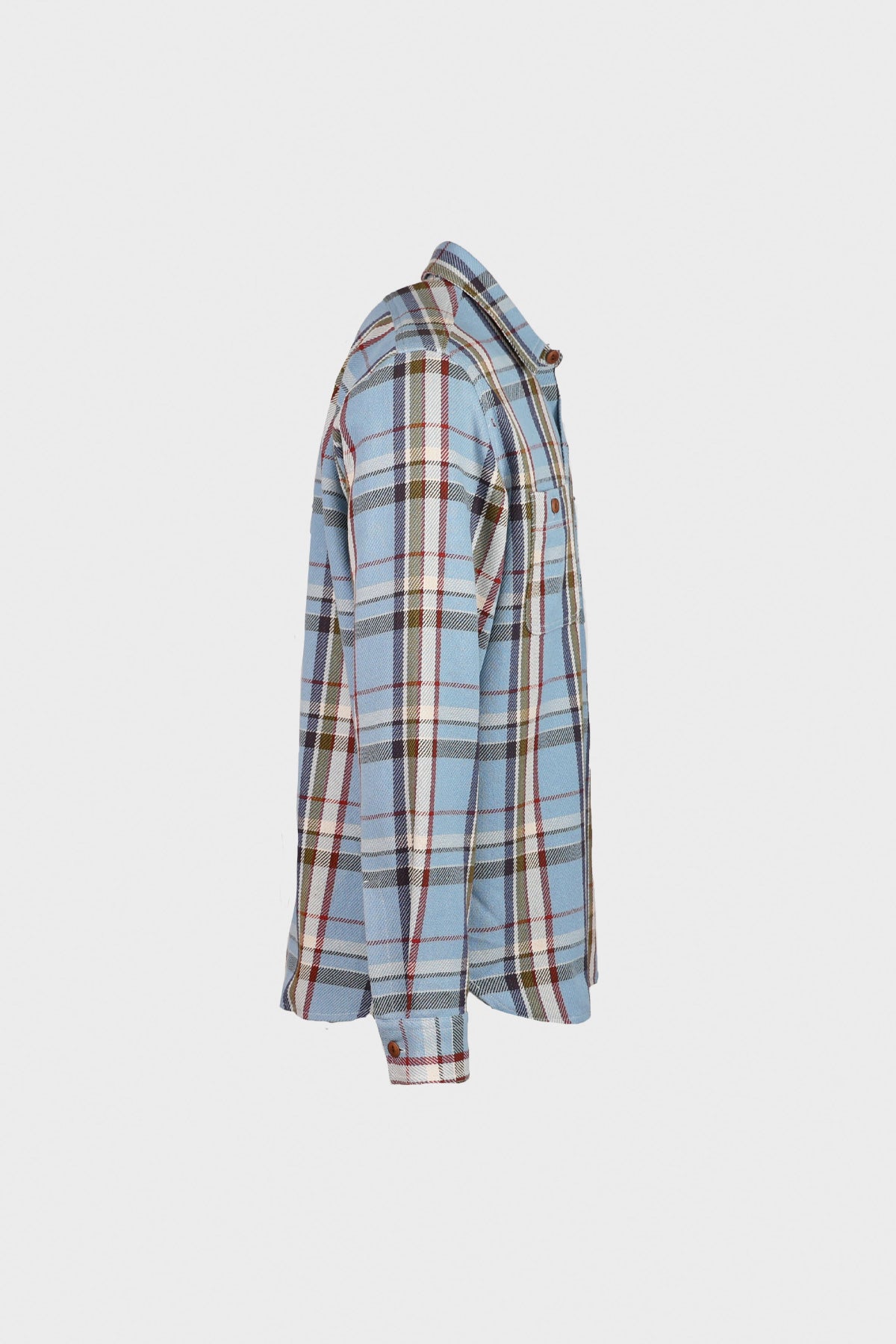 Fortela - Check Patch Pocket Work Shirt - Sky - Canoe Club