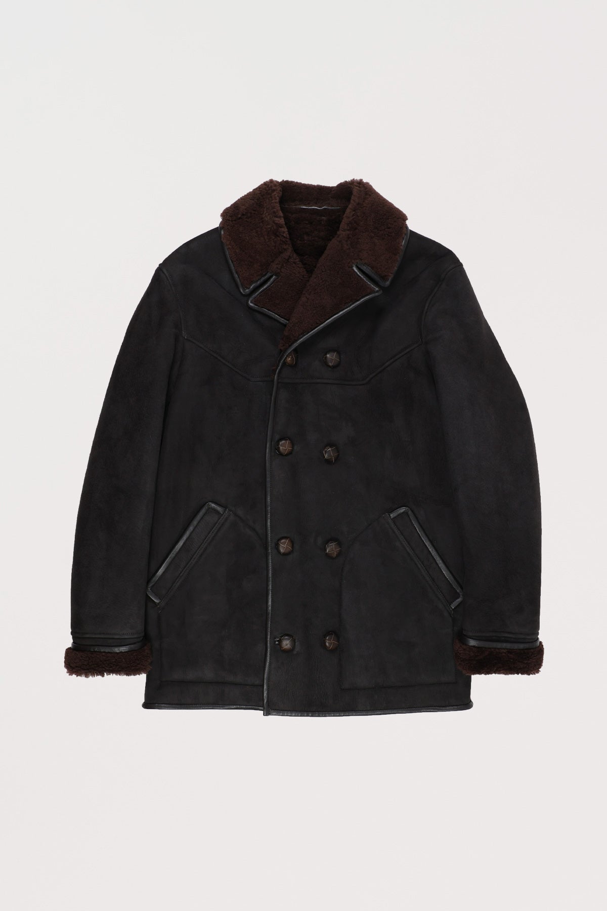Fortela - Double Breasted Shearling Jacket - Brown - Canoe Club
