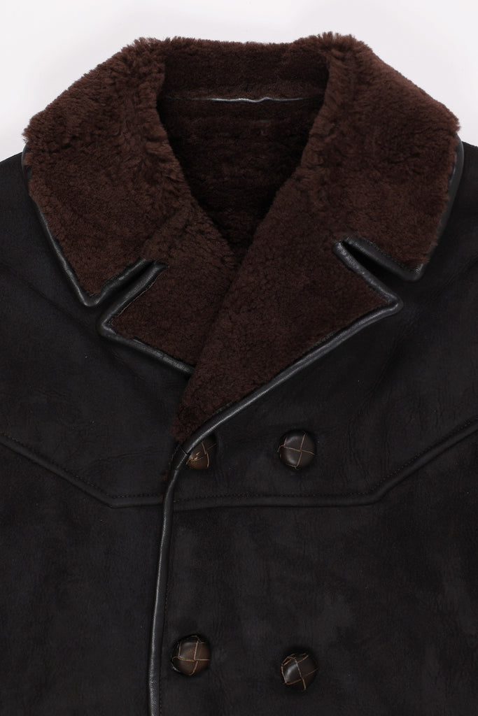 Fortela - Double Breasted Shearling Jacket - Brown - Canoe Club