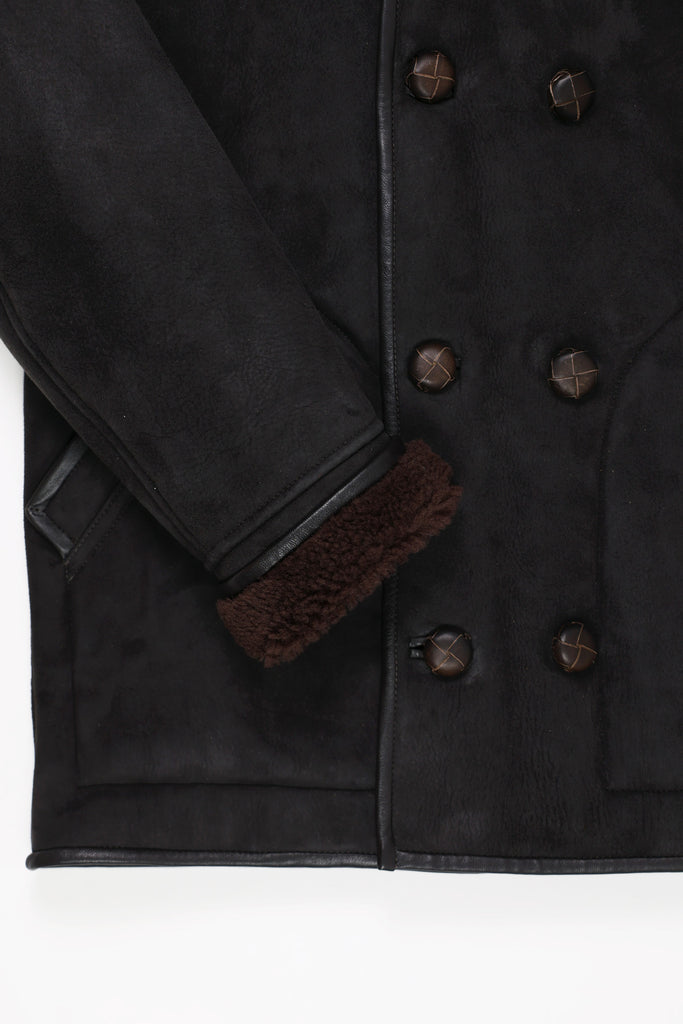 Fortela - Double Breasted Shearling Jacket - Brown - Canoe Club