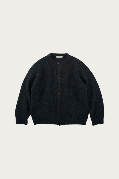 Frizmworks Brushed Wool Round Cardigan | Black | Canoe Club