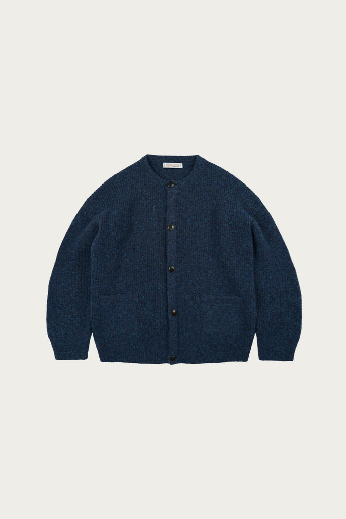 FrizmWORKS - Brushed Wool Round Cardigan - Indigo - Canoe Club