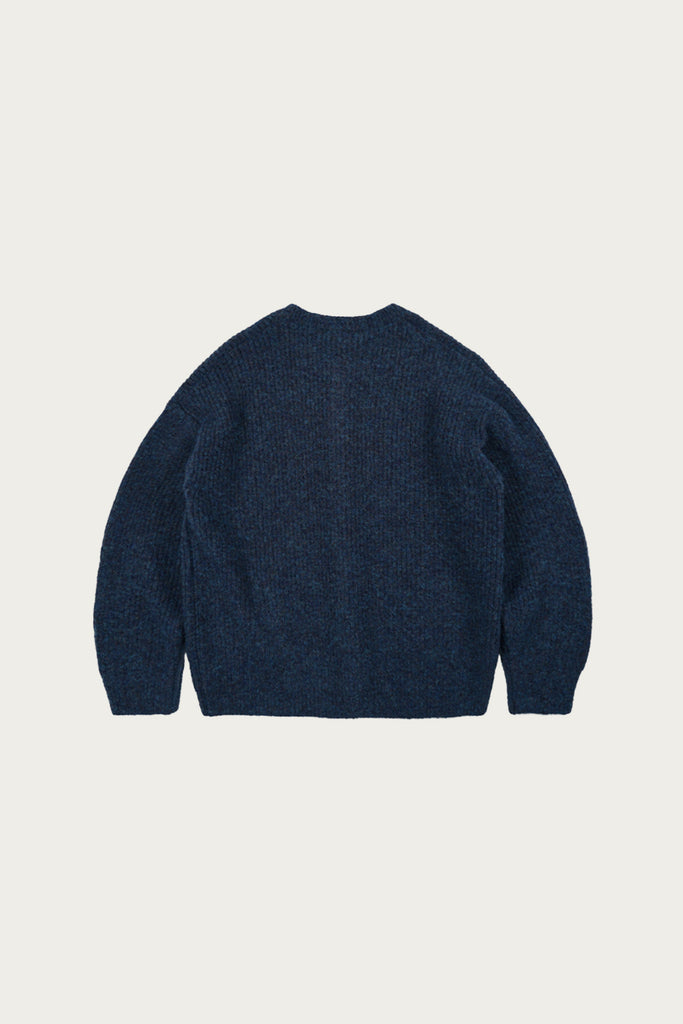 FrizmWORKS - Brushed Wool Round Cardigan - Indigo - Canoe Club