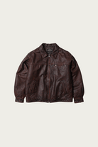 FrizmWORKS - Destroyed Cowhide Leather Jacket - Washed Brown - Canoe Club