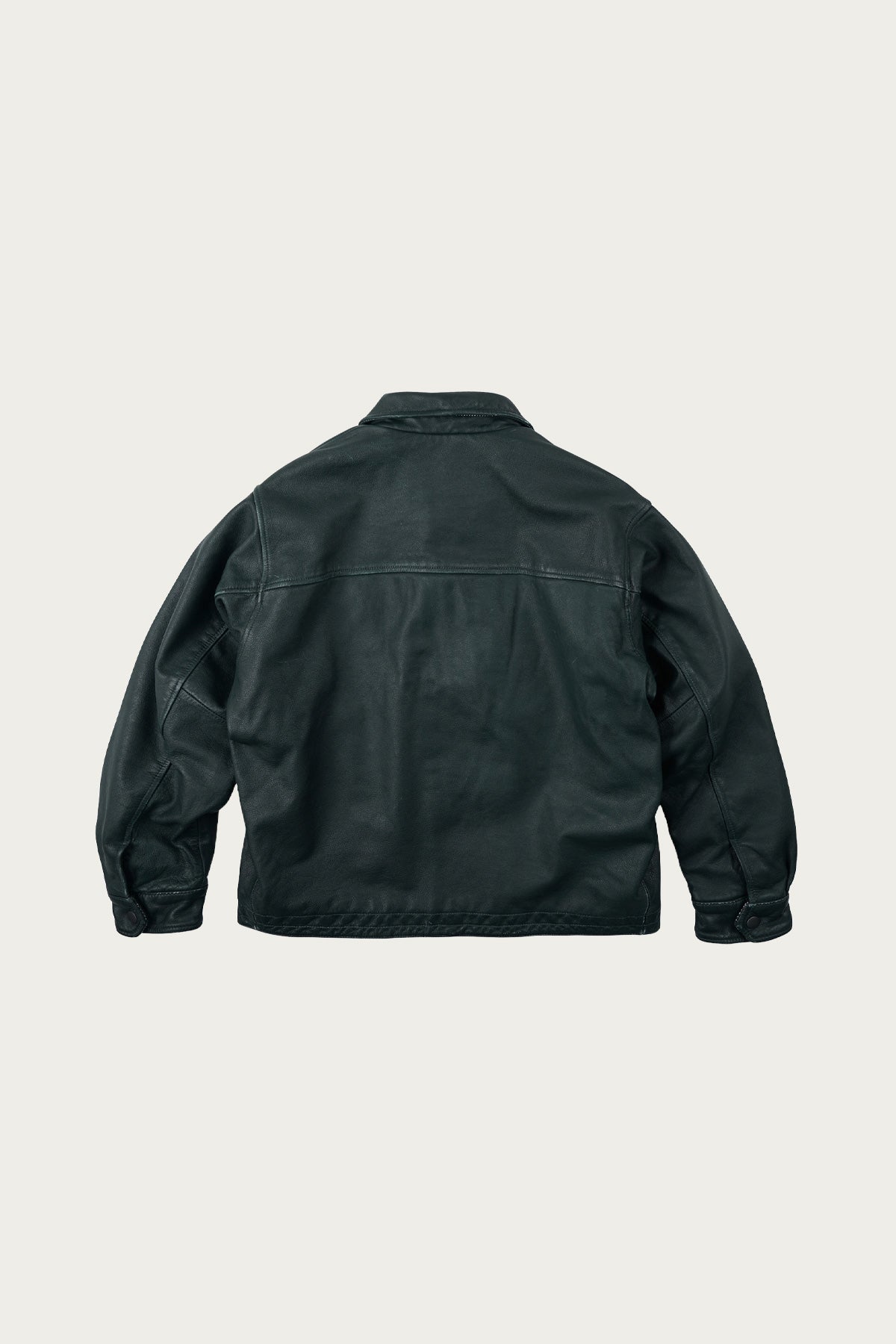FrizmWORKS - Destroyed Cowhide Leather Jacket - Washed Olive - Canoe Club