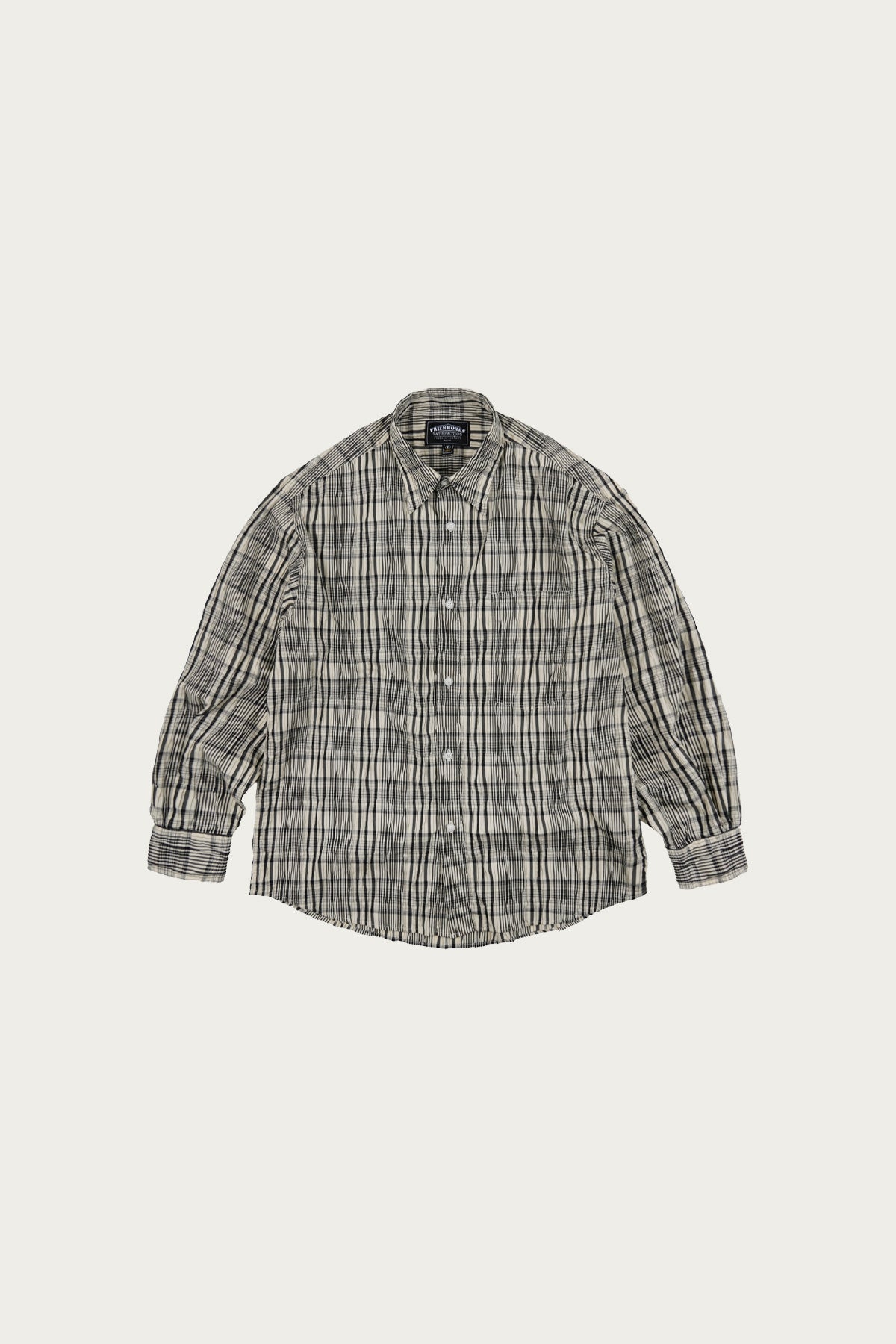 Frizmworks Gathered Check Shirt | Black | Canoe Club