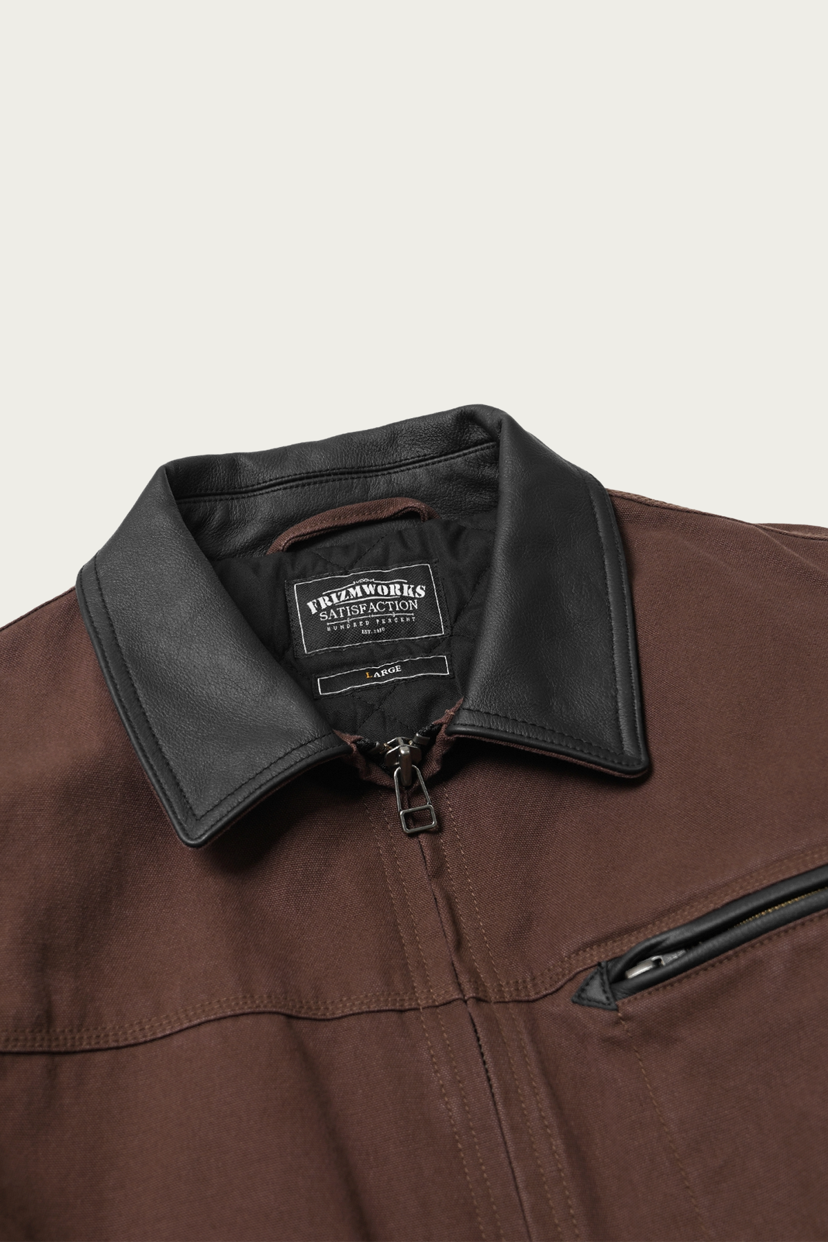 FrizmWORKS - Heavy Canvas Destroyed Work Jacket - Brown - Canoe Club