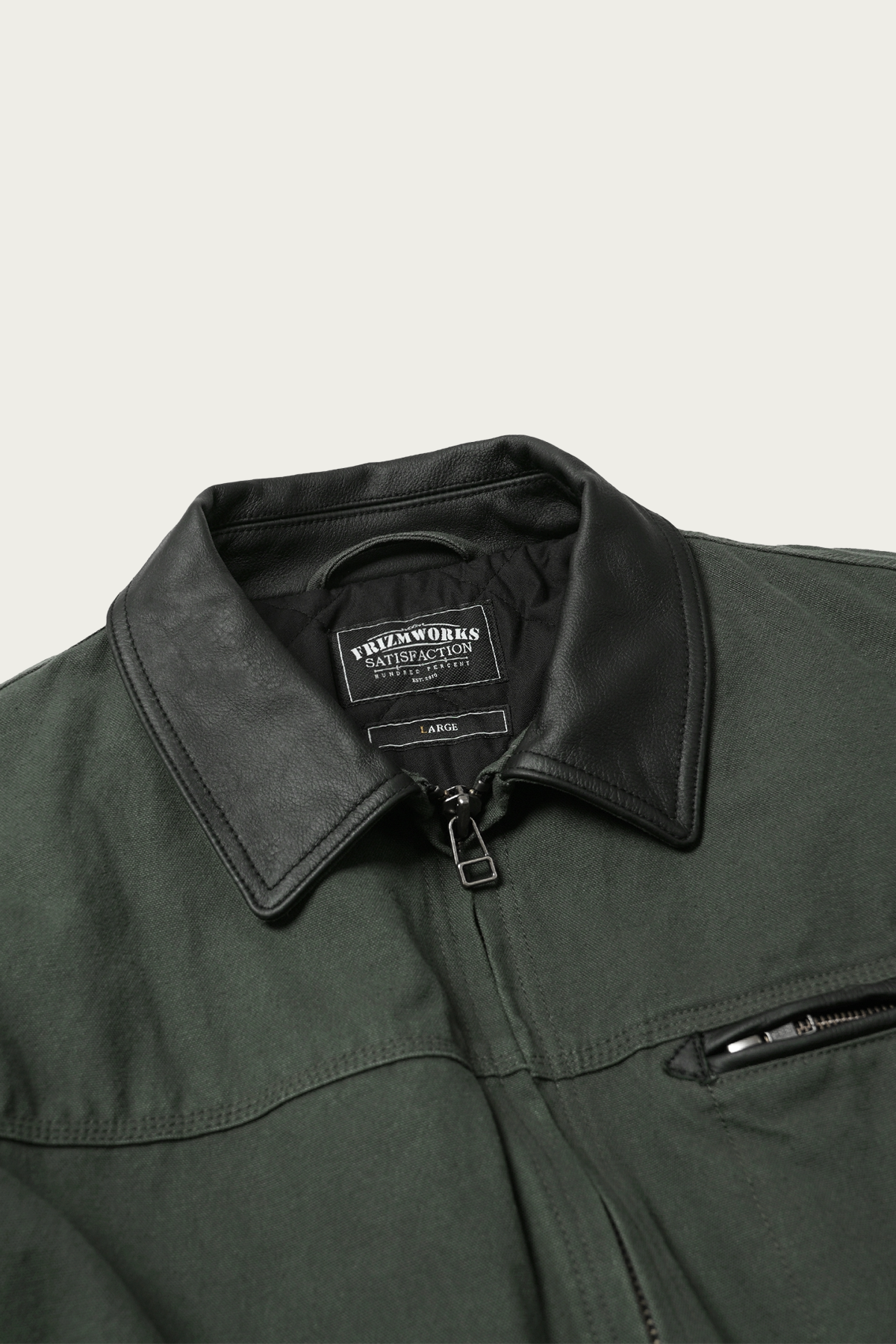 FrizmWORKS - Heavy Canvas Destroyed Work Jacket - Olive - Canoe Club