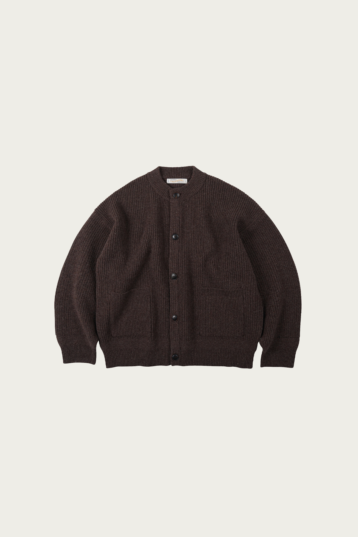FrizmWORKS - Heavy Wool Round Cardigan - Choco Brown - Canoe Club