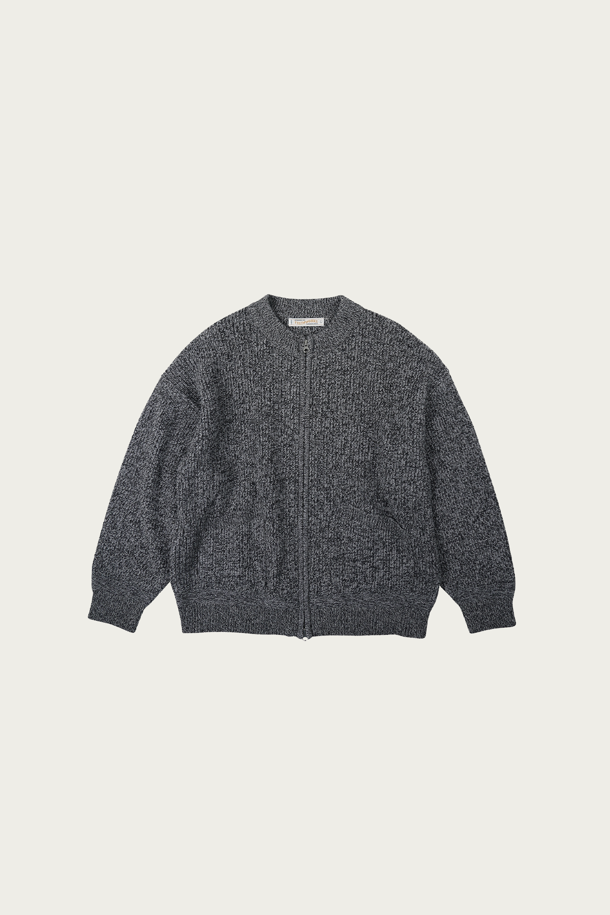 FrizmWORKS - Tweed Wool Zipup Cardigan - Charcoal - Canoe Club
