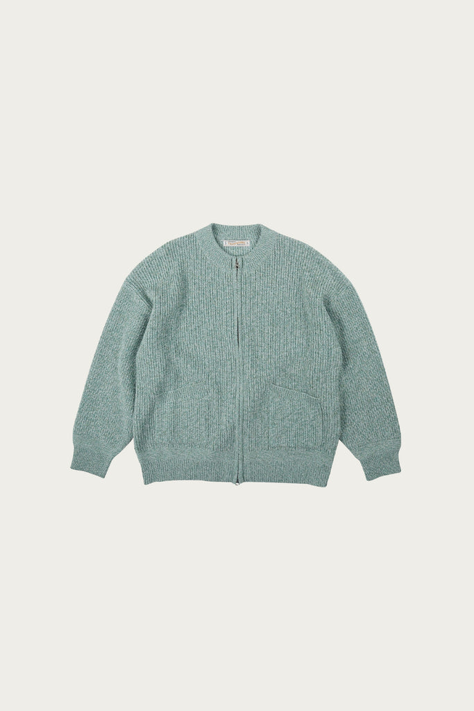 Frizmworks Tweed Wool Zipup Cardigan | Mint | Canoe Club