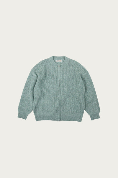 Frizmworks Tweed Wool Zipup Cardigan | Mint | Canoe Club