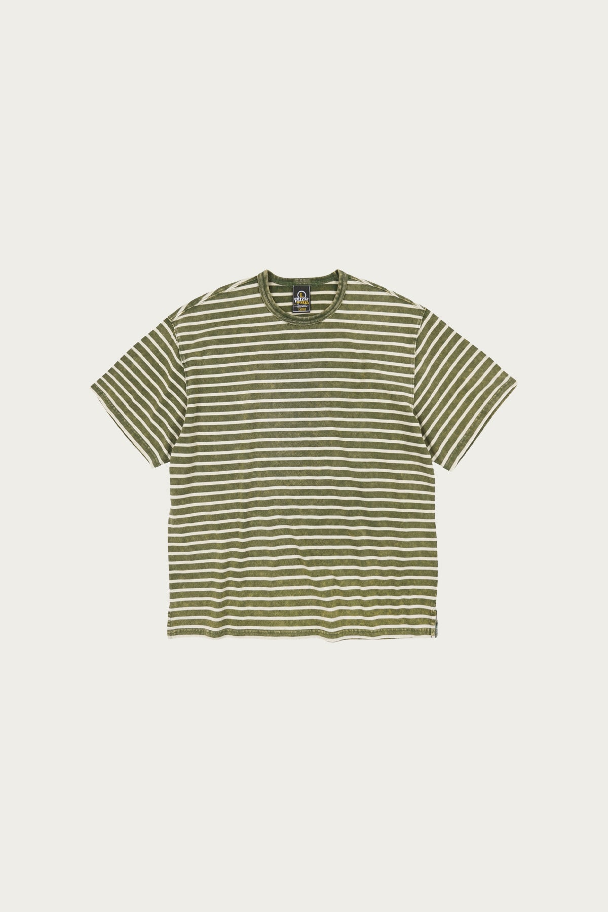 FrizmWORKS - Vintage Faded Stripe Half Tee - Dark Green - Canoe Club