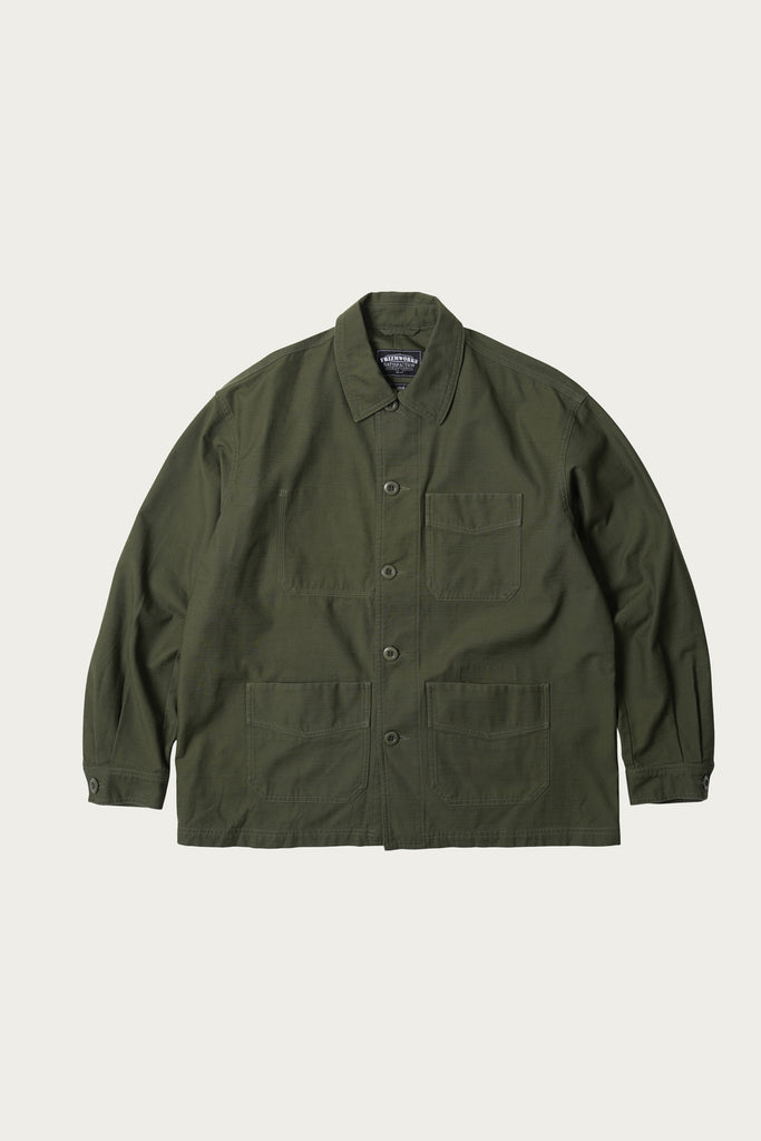 FrizmWORKS - Backsatin French Work Jacket - Olive - Canoe Club