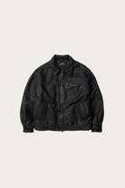 FrizmWORKS - Destroyed Cowhide Leather Jacket - Washed Black - Canoe Club