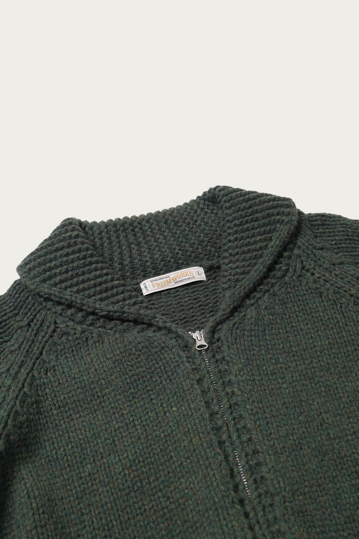 FrizmWORKS - Heavy Cowichan Zipup Cardigan - Forest Green - Canoe Club