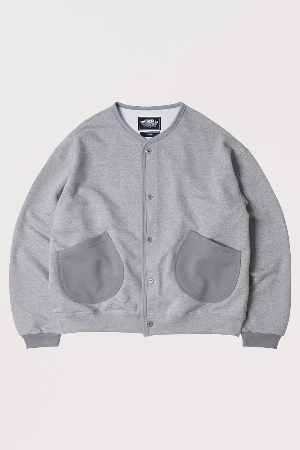 FrizmWORKS Round Pocket Sweat Cardigan | Gray | Canoe Club