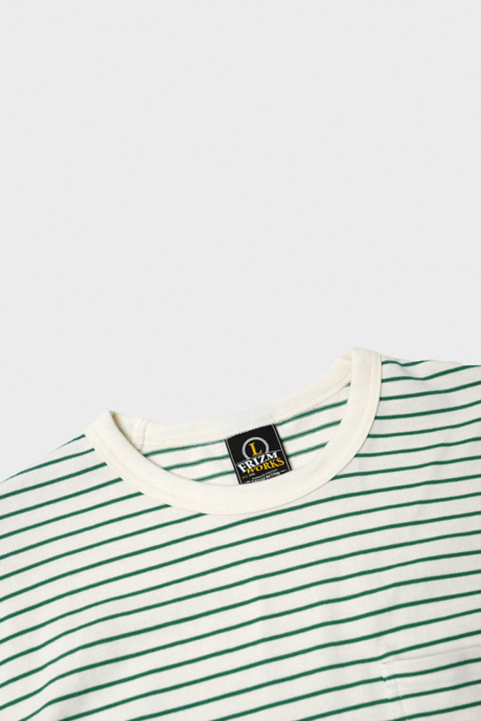 FrizmWORKS - Space Stripe Tee - Ivory/Green - Canoe Club