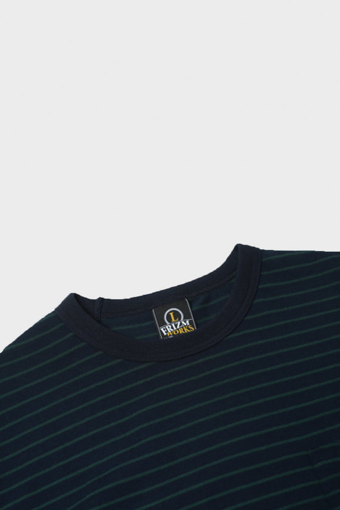 FrizmWORKS - Space Stripe Tee - Navy/Green - Canoe Club