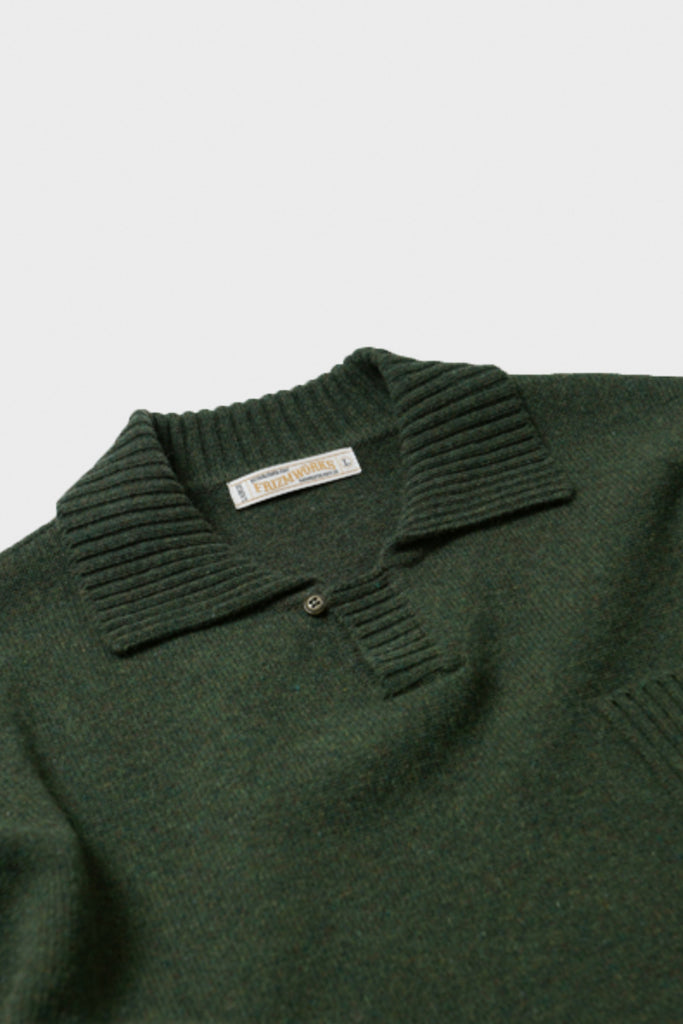 FrizmWORKS - Wool Collar Knit Pullover - Forest Green - Canoe Club