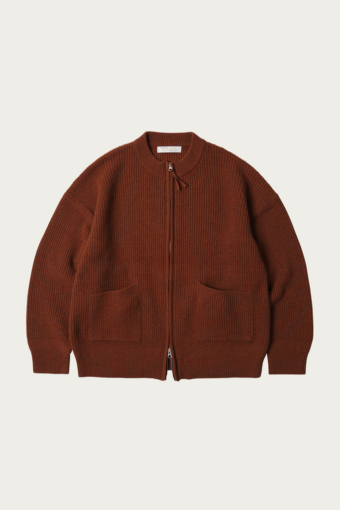 FrizmWORKS - Wool Deck Zipup Cardigan - Brick - Canoe Club