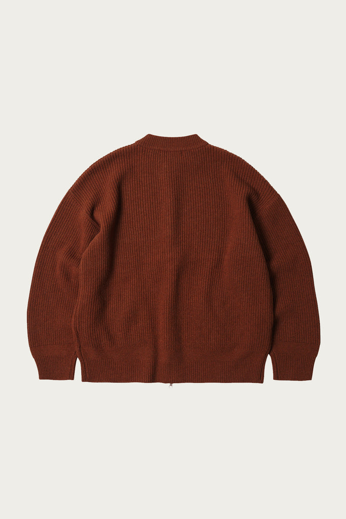 FrizmWORKS - Wool Deck Zipup Cardigan - Brick - Canoe Club