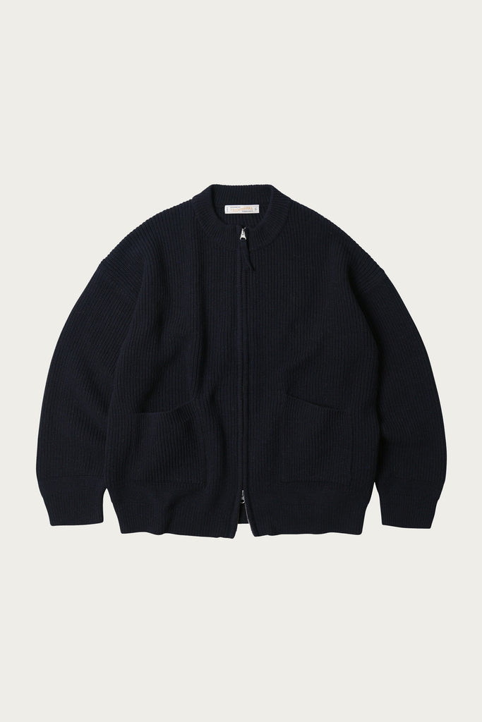 FrizmWORKS - Wool Deck Zipup Cardigan - Navy - Canoe Club