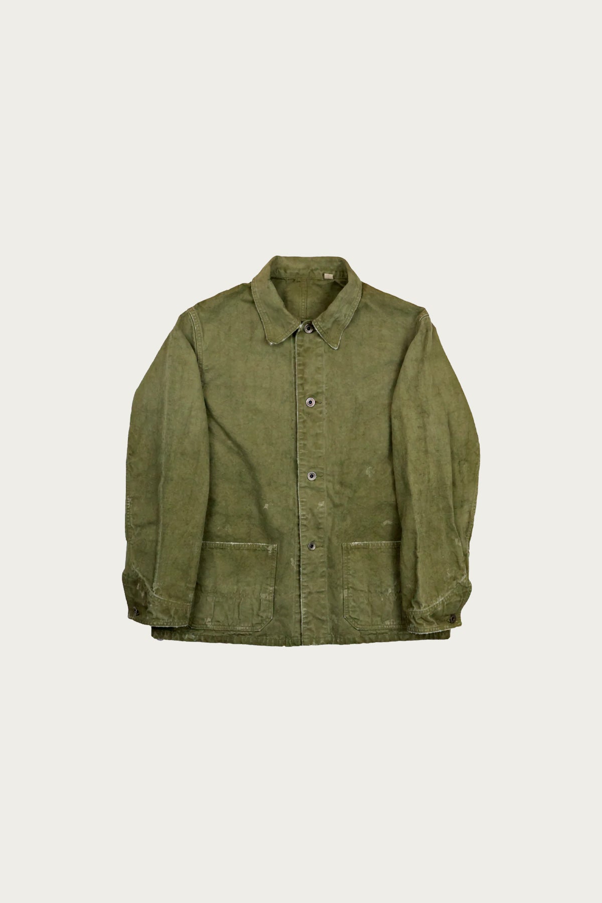 Fullcount - 2053VE Tent Cloth Chore Jacket Vintage Effect - Olive Drab - Canoe Club