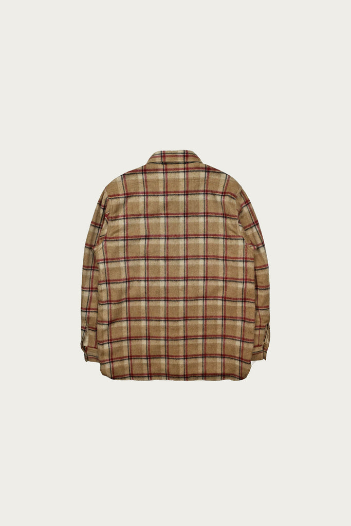 Fullcount - Wool Shaggy Check Work Shirt - Beige - Canoe Club