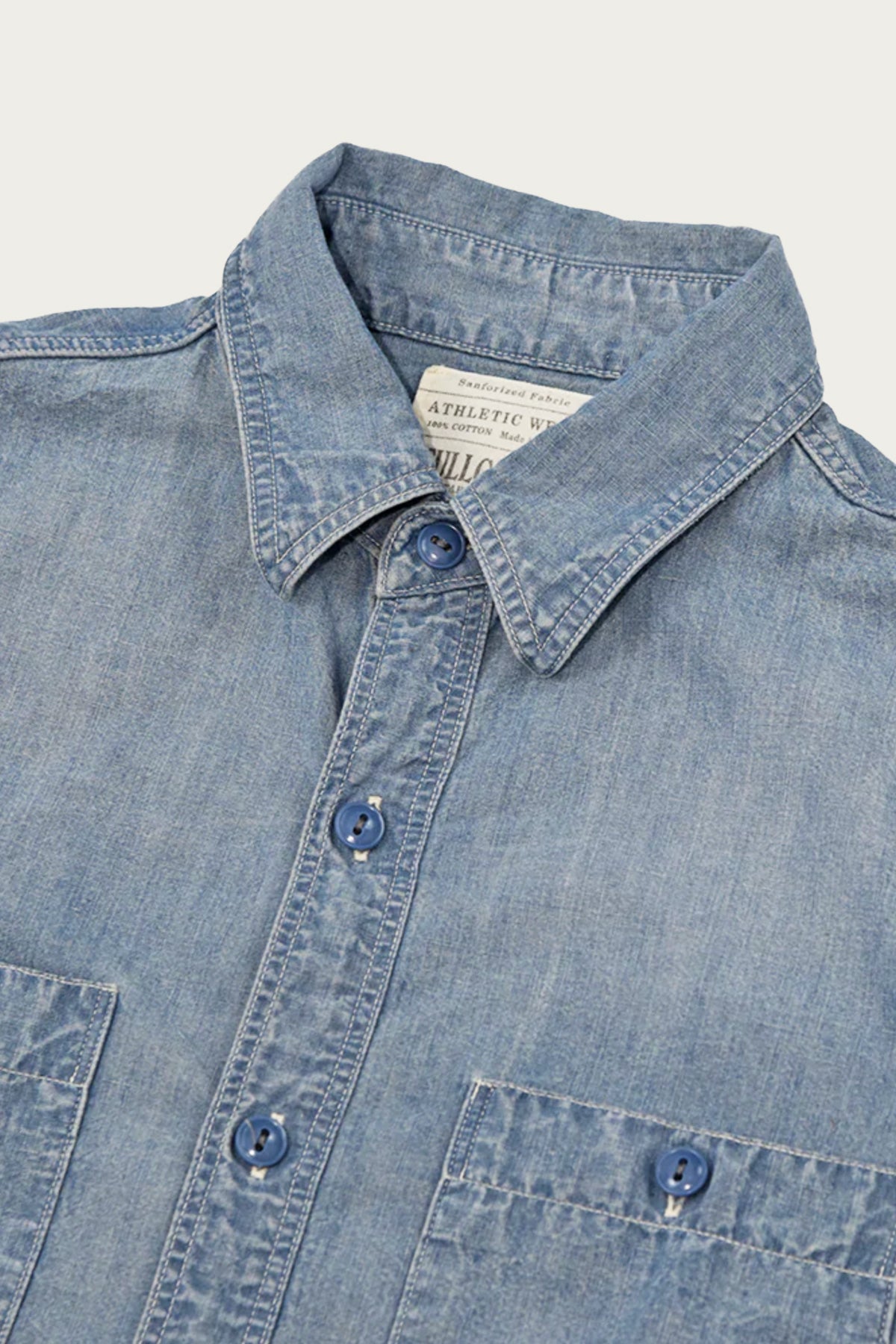 Fullcount - Chambray Shirt "Fade" - Blue - Canoe Club