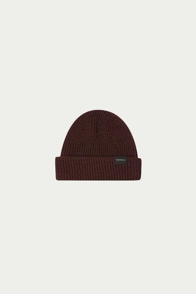 Gloverall - Ribbed Merino Beanie - Burgundy - Canoe Club
