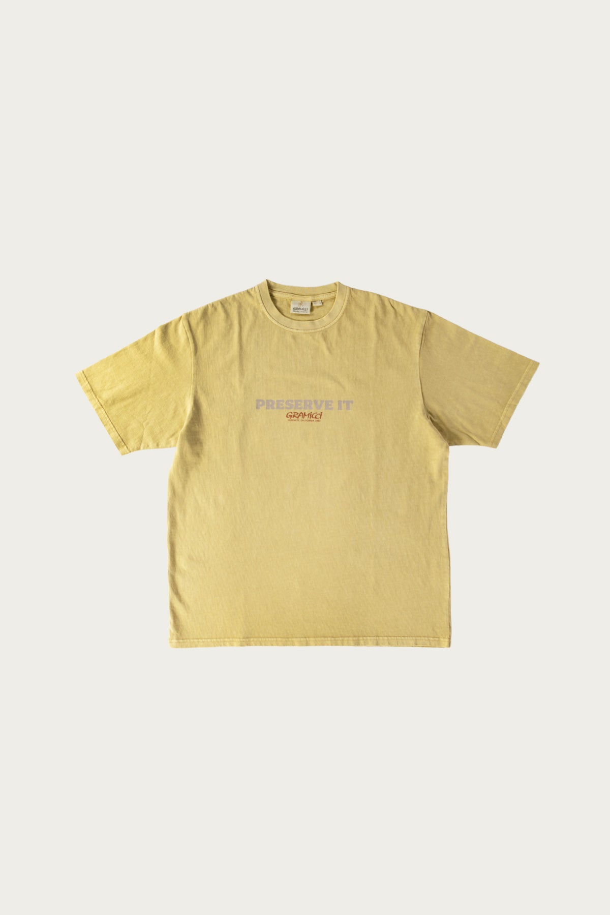 Gramicci Footprints Tee Pigment Dyed | Sulphur | Canoe Club