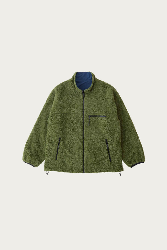 Gramicci - Reversible Sherpa Jacket - Olive/Dusty Navy - Canoe Club