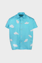Harago - Applique Short Sleeve Shirt - Blue - Canoe Club