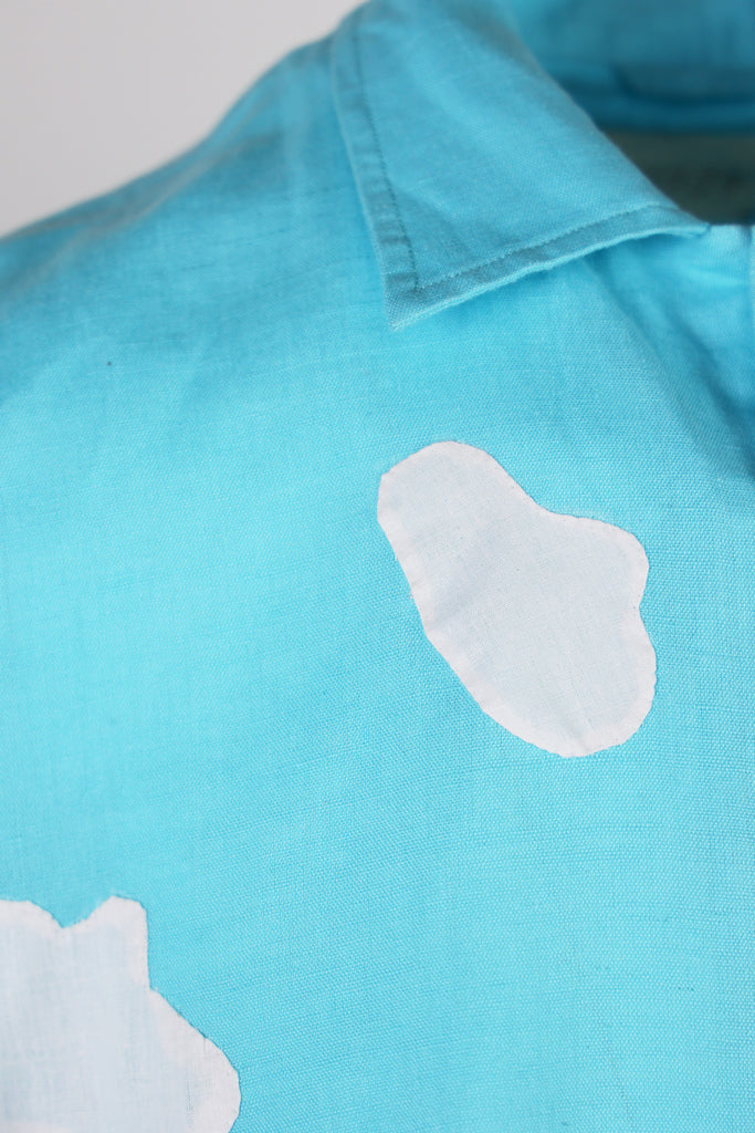 Harago - Applique Short Sleeve Shirt - Blue - Canoe Club