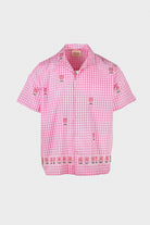Harago - Chicken-Scratch Embroidery Shirt - Pink - Canoe Club