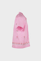 Harago - Chicken-Scratch Embroidery Shirt - Pink - Canoe Club