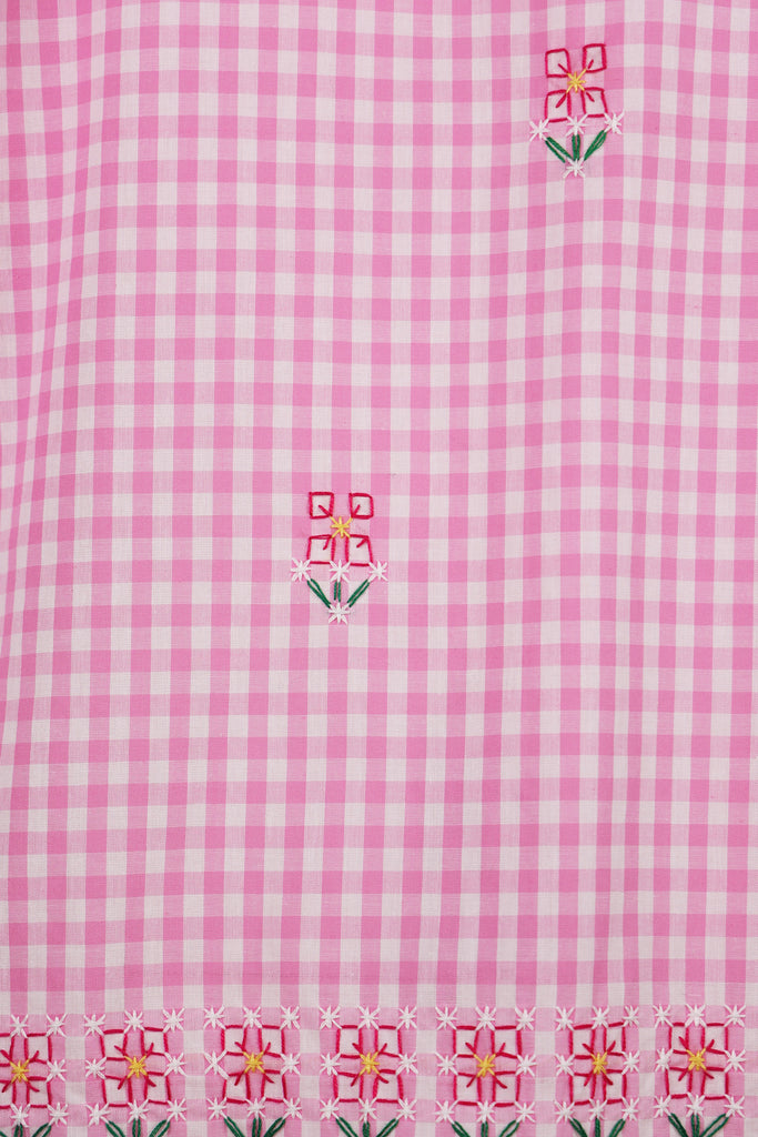 Harago - Chicken-Scratch Embroidery Shirt - Pink - Canoe Club